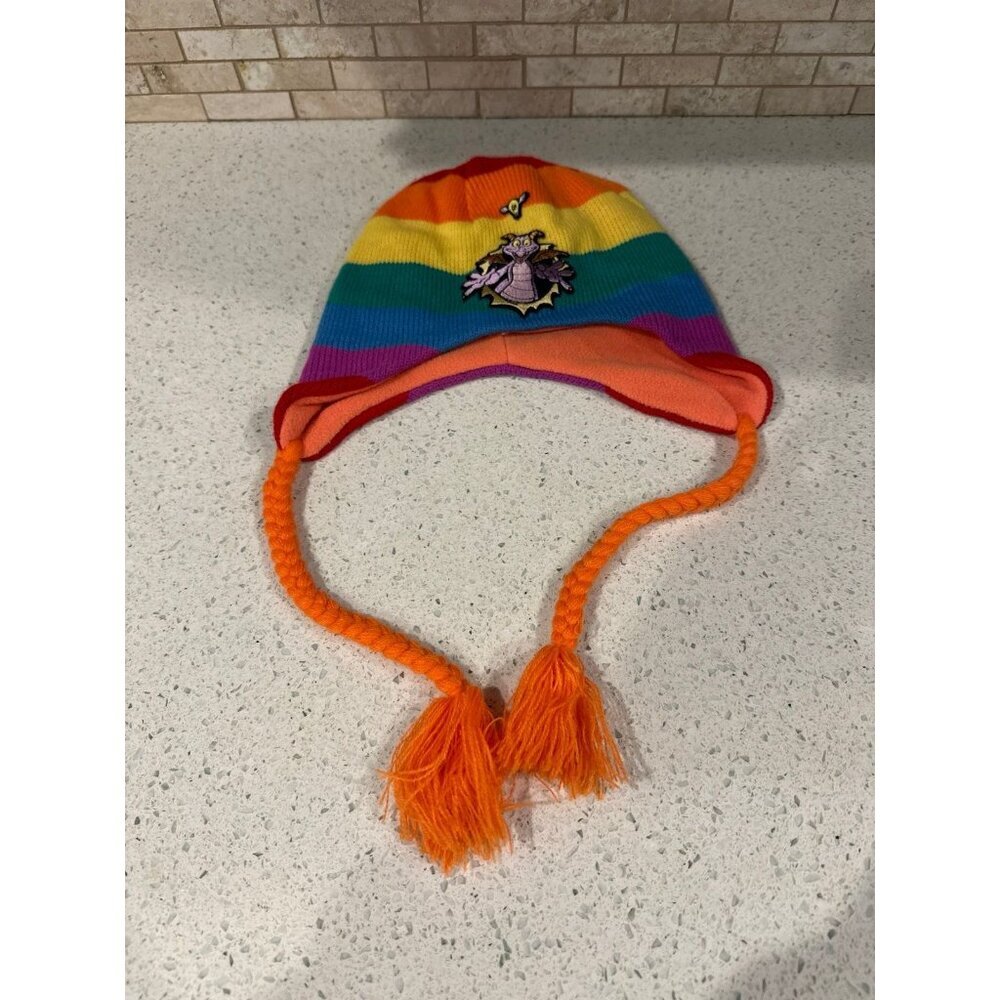 Disney Parks Epcot Figment Colorful Knit Hat Adult Size Rainbow